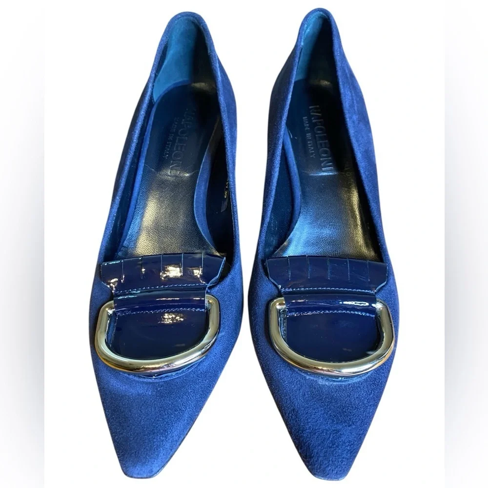 Napoleoni Vintage Suede Black Italian Pump Womens Size EU 39 or US 8.5